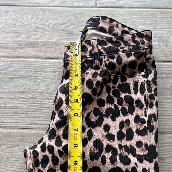 Paige Women's Pink Leopard Print Frayed Hem Skinny Hoxton Ankle Jeans Size 23 - Picture 8 of 11